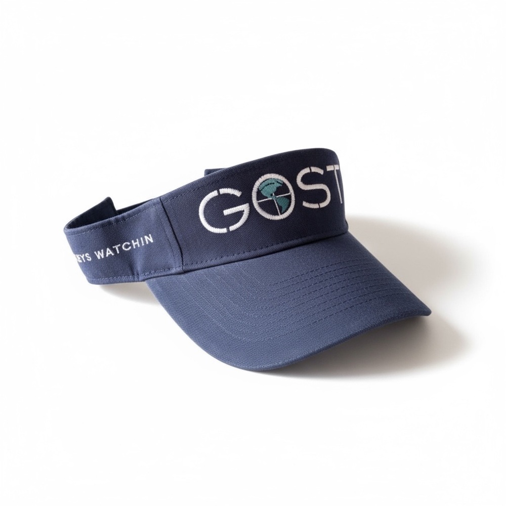 new GOST Tracker 𓆉 Logo Embroidered Visor 𓆉 Navy 𓆉 Fishing Boating Golf